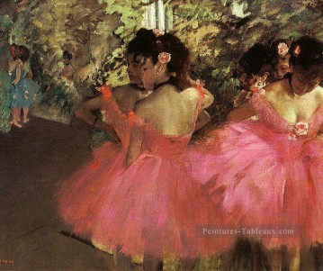 Danseurs en rose Impressionnisme danseuse de ballet Edgar Degas Peinture à l'huile